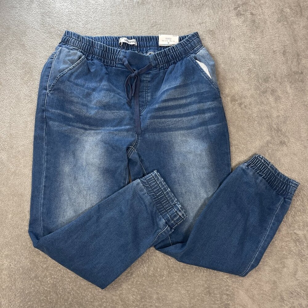 Sandpiper Mid-Rise Knit‎ Denim Jogger 18 Stretch Pants Outdoorsy Casual Blue